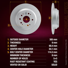 Metrix Premium Rear Disc Brake Rotor 84488MF aftermarket car parts