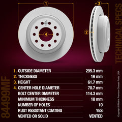 Metrix Premium Rear Disc Brake Rotor Kit 92197MT aftermarket car parts