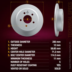 Metrix Premium Rear Disc Brake Rotor 84509MF aftermarket car parts