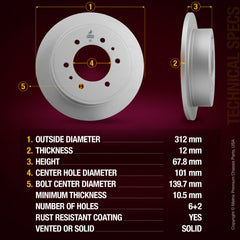 Metrix Premium Rear Disc Brake Rotor 84513MF aftermarket car parts