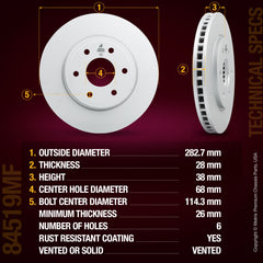 Metrix Premium Front Disc Brake Rotor 84519MF aftermarket car parts