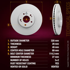 Metrix Premium Front Disc Brake Rotor 84528MF aftermarket car parts
