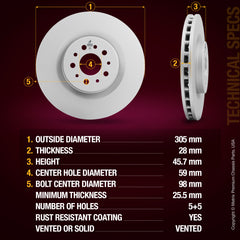 Metrix Premium Front Disc Brake Rotor 84531MF aftermarket car parts