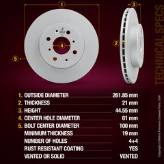 Metrix Premium Front Disc Brake Rotor Kit 92474MT aftermarket car parts