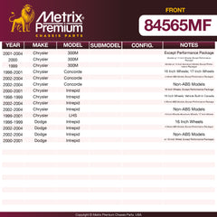 Metrix Premium Front Disc Brake Rotor 84565MF OEM fit spare parts