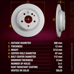Metrix Premium Rear Disc Brake Rotor Kit 92352MT aftermarket car parts