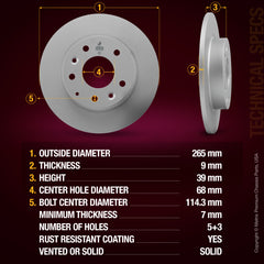 Metrix Premium Rear Disc Brake Rotor 84586MF aftermarket car parts