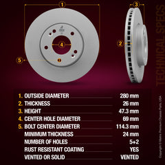 Metrix Premium Front Disc Brake Rotor 84610MF aftermarket car parts