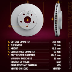 Metrix Premium Front Disc Brake Rotor 84614MF aftermarket car parts