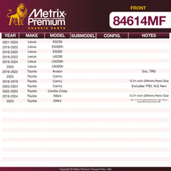 Metrix Premium Front Disc Brake Rotor 84614MF OEM fit spare parts