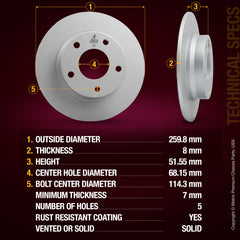 Metrix Premium Rear Disc Brake Rotor 84616MF aftermarket car parts