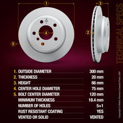 Metrix Premium Rear Disc Brake Rotor Kit 92468MT aftermarket car parts