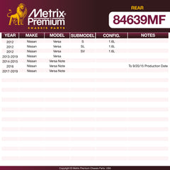 Metrix Premium Chassis Parts Rear Brake Drum 84639MF aftermarket car parts