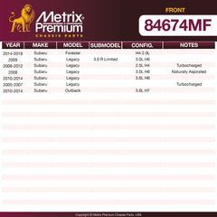 Metrix Premium Front Disc Brake Rotor 84674MF OEM fit spare parts