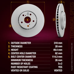 Metrix Premium Front Disc Brake Rotor 84741MF aftermarket car parts