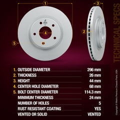 Metrix Premium Front Disc Brake Rotor Kit 92464MT aftermarket car parts