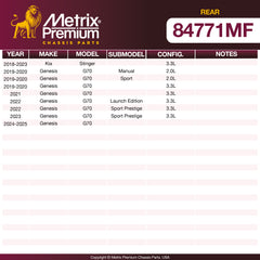 Metrix Premium Chassis Parts Rear Disc Brake Rotor 84771MF aftermarket car parts