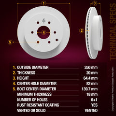 Metrix Premium Rear Disc Brake Rotor Kit 92463MT aftermarket car parts