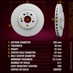 Metrix Premium Front Disc Brake Rotor 84777MF aftermarket car parts
