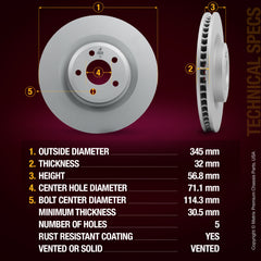 Metrix Premium Front Disc Brake Rotor 84806MF aftermarket car parts