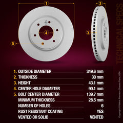 Metrix Premium Front Disc Brake Rotor 84881MF aftermarket car parts