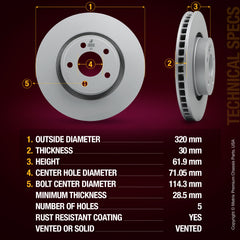 Metrix Premium Front Disc Brake Rotor 84894MF aftermarket car parts
