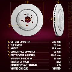 Metrix Premium Front Disc Brake Rotor 84940MF aftermarket car parts