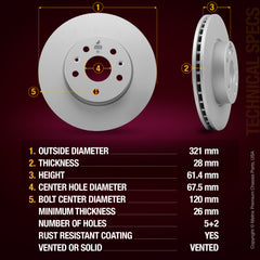 Metrix Premium Front Disc Brake Rotor 84951MF aftermarket car parts