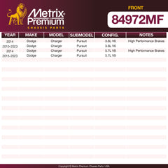Metrix Premium Front Disc Brake Rotor 84972MF OEM fit spare parts