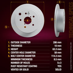 Metrix Premium Rear Disc Brake Rotor 84983MF aftermarket car parts