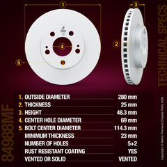 Metrix Premium Front Disc Brake Rotor Kit 92275MT aftermarket car parts