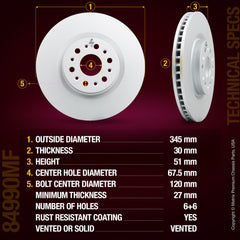 Metrix Premium Front Disc Brake Rotor 84990MF aftermarket car parts