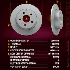 Metrix Premium Rear Disc Brake Rotor 84993MF aftermarket car parts
