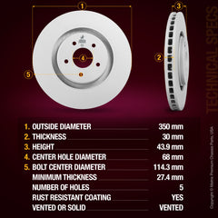 Metrix Premium Front Disc Brake Rotor 84998MF aftermarket car parts