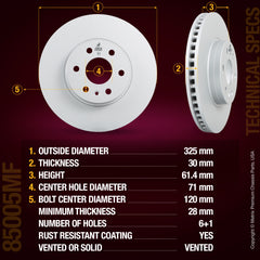 Metrix Premium Front Disc Brake Rotor Kit 92274MT aftermarket car parts