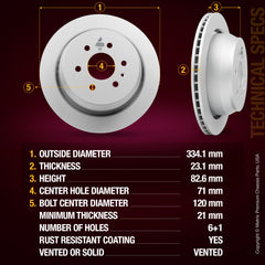 Metrix Premium Rear Disc Brake Rotor Kit 92394MT aftermarket car parts