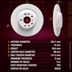 Metrix Premium Rear Disc Brake Rotor Kit 92424MT aftermarket car parts