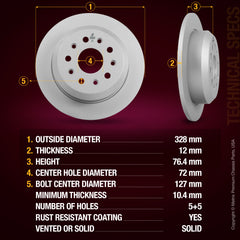 Metrix Premium Rear Disc Brake Rotor 85023MF aftermarket car parts