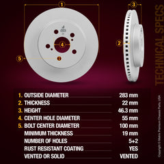 Metrix Premium Front Disc Brake Rotor 85026MF aftermarket car parts