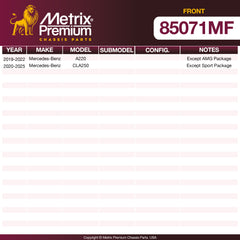 Metrix Premium Chassis Parts suspension steering brake parts