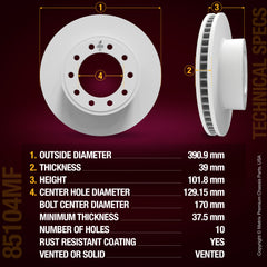 Metrix Premium Front Disc Brake Rotor 85104MF aftermarket car parts