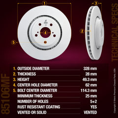 Metrix Premium Front Disc Brake Rotor 85106MF aftermarket car parts