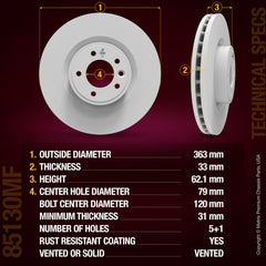 Metrix Premium Chassis Parts Front Disc Brake Rotor Kit 91700MT OEM fit auto parts