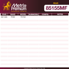 Metrix Premium Chassis Parts Rear Disc Brake Rotor 85155MF aftermarket car parts