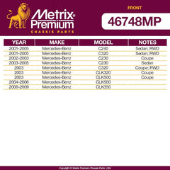 Metrix Premium Front Control Arm Bushing Kit 46748MP fitment
