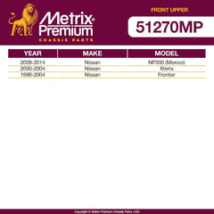 Metrix Premium Front Upper Control Arm Bushing Kit 51270MP fitment