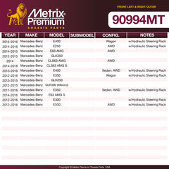 Metrix Premium Chassis Parts Front Left & Right Outer Tie Rod End Kit 90994MT OEM fit auto parts