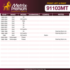 Metrix Premium Chassis Parts Front Left & Right Stabilizer Bar Link Kit 91103MT OEM fit auto parts