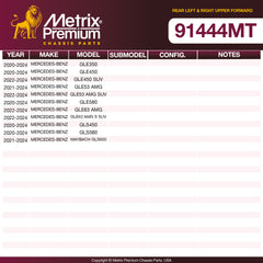 Metrix Premium Chassis Parts 2 PC Rear Left & Right Upper Forward Control Arm Kit 91444MT aftermarket car parts