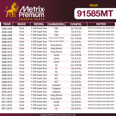 Metrix Premium Chassis Parts Rear Brake Kit 91585MT OEM fit auto parts